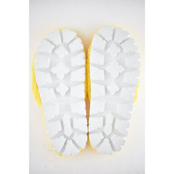 Prada Yellow Terry Cloth Black Logo Slide Sandal Rubber Sole Flip Flop Flat 36 - Picture 12 of 12